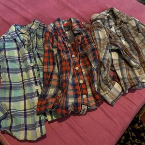 Gymboree Kids Plaid Button Down Shirts - Blue, Red, Brown